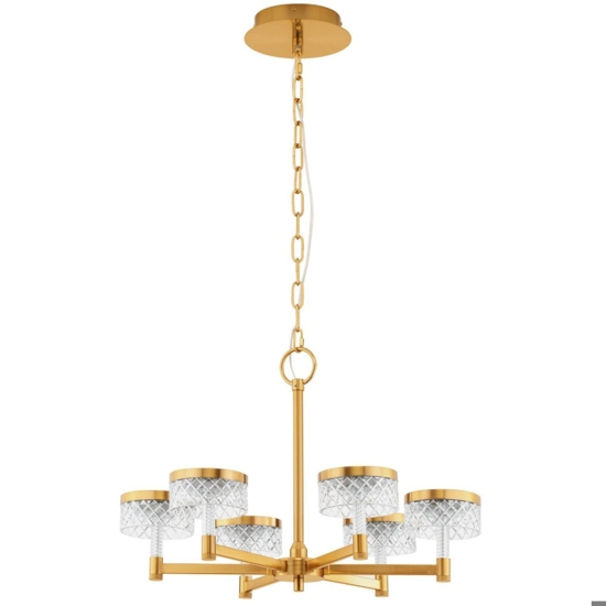 Lampadario dorato per soggiorno led 38w 3000k