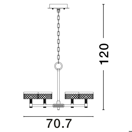 Lampadario dorato per soggiorno led 38w 3000k