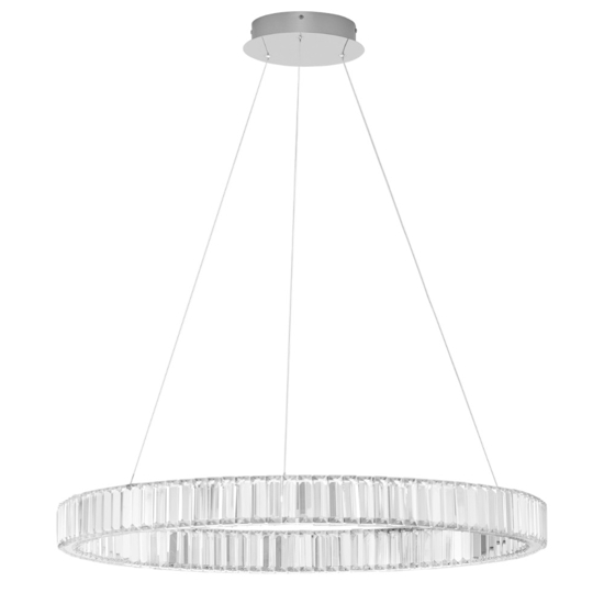 Lampadario moderno cerchio led di cristallo trasparente