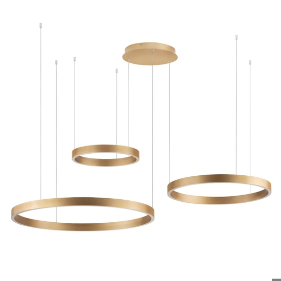 Lampadario 3 cerchi moderni oro led 181w 3000k per soggiorno