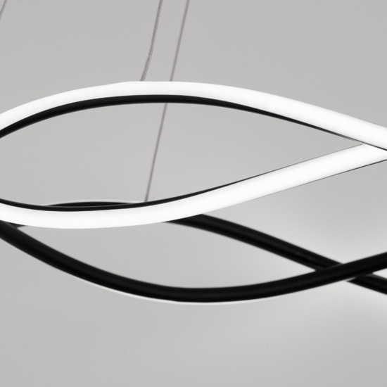 Lampadario design nero led dimmerabile per soggiorno moderno
