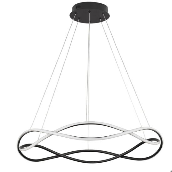 Lampadario design nero led dimmerabile per soggiorno moderno