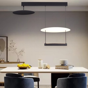 Lampadario nero design led per soggiorno moderno