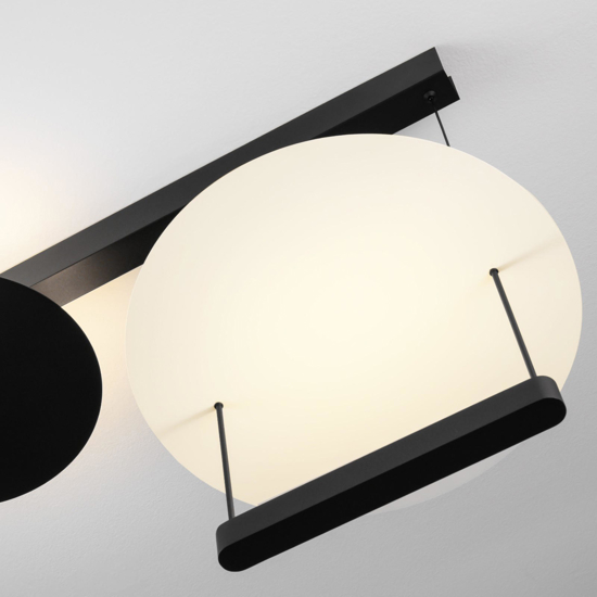 Lampadario nero design led per soggiorno moderno