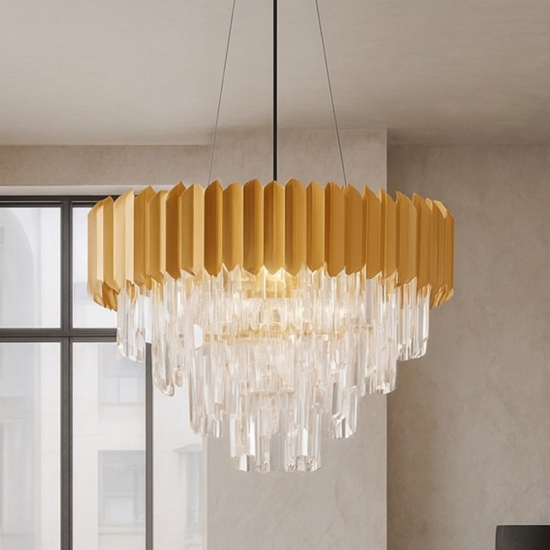 Lampadario di cristallo oro per salotto