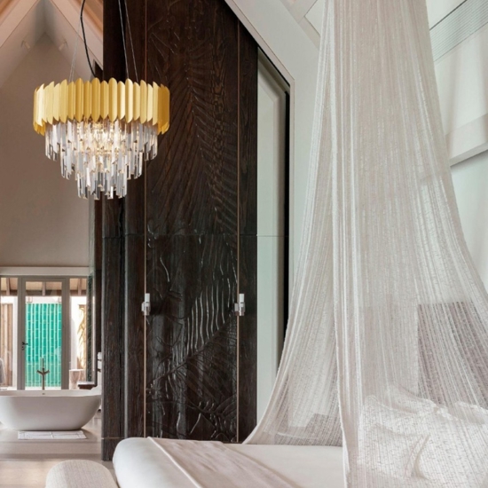 Lampadario di cristallo oro per salotto