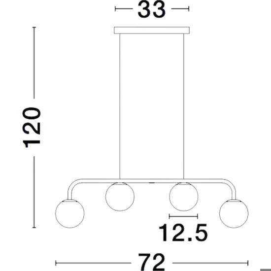 Lampadario da soggiorno nero sfere vetro led 32w 3200k moderno