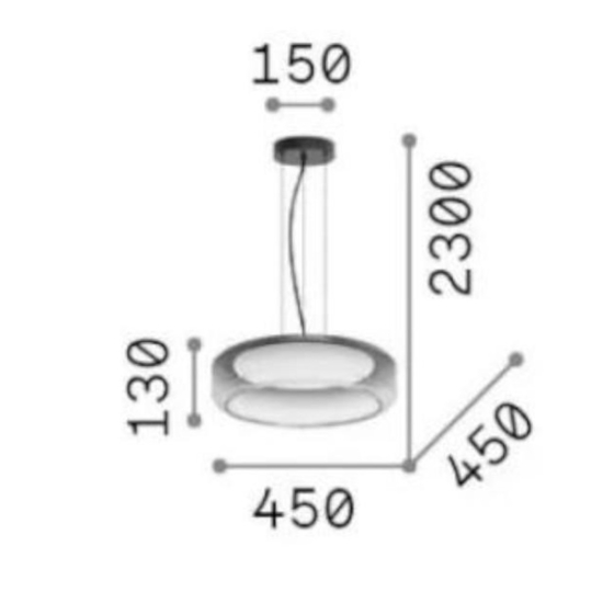 Topico sp d45 ideal lux lampadario moderno veetro led