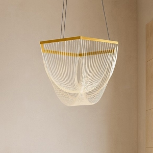 Lampadario led 35w 3000k dorato design moderno