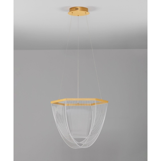 Lampadario led 35w 3000k dorato design moderno