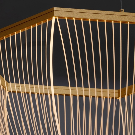 Lampadario led 35w 3000k dorato design moderno