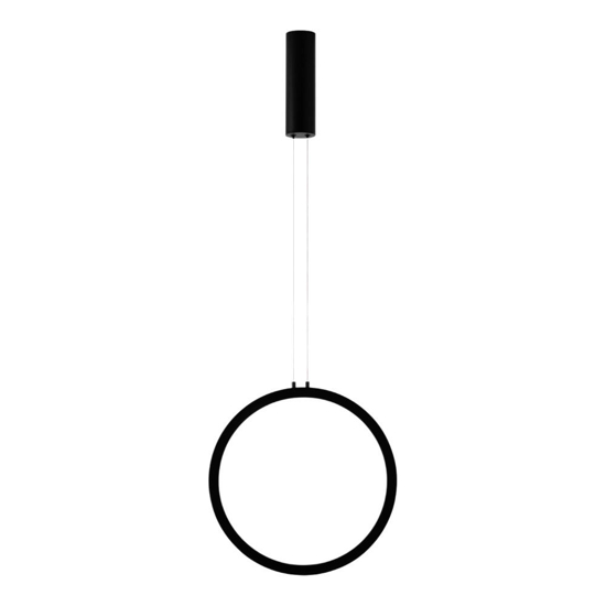 Lampadario cerchio moderno nero 40cm led 26w 3000k