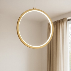 Lampadario cerchio dorato 40cm led 26w 3000k