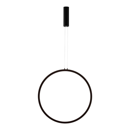 Lampadario rotonda cerchio nero 60cm led 36w 3000k