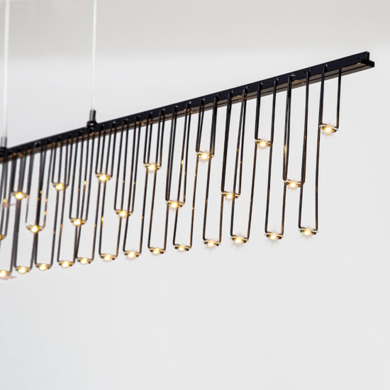 Lampadario nero stelle cadenti led per soggiorno
