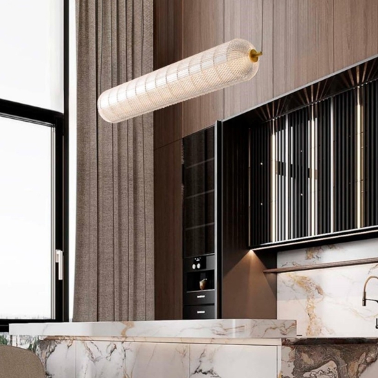Lampadario led oro per salone