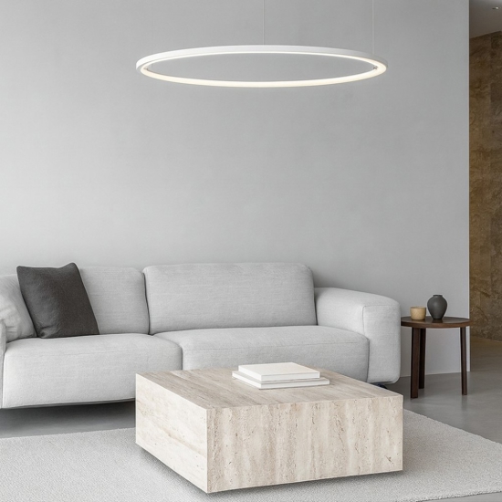 Lampadario cerchio led 80cm bianco dimmerabile