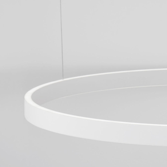 Lampadario cerchio bianco 98cm led biemissione 3000k dimmerabile