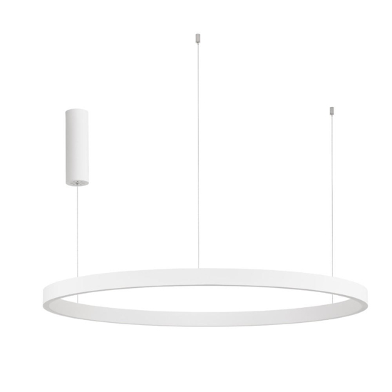 Lampadario cerchio bianco 98cm led biemissione 3000k dimmerabile