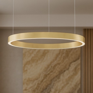 Visualizza i dettagli per Lampadario cerchio oro 100cm led 60w da 2700k a 6000k dimmerabile Lampadario cerchio oro 100cm led 60w da 2700k a 6000k dimmerabile