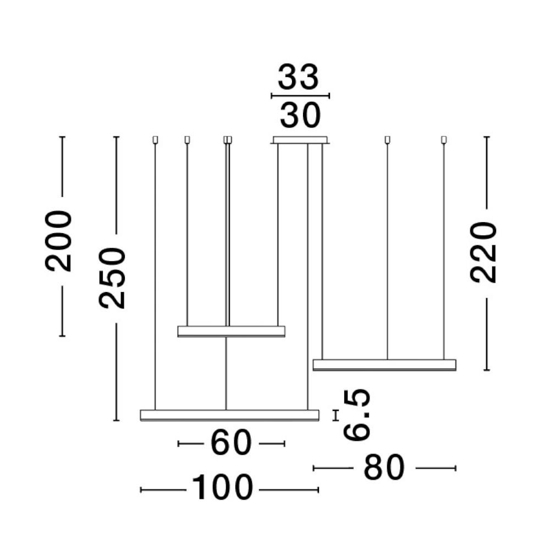 Lampadario moderno 3 anelli oro led 140w 2700k a 6000k
