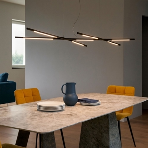 Lampadario design nero led per salone moderno