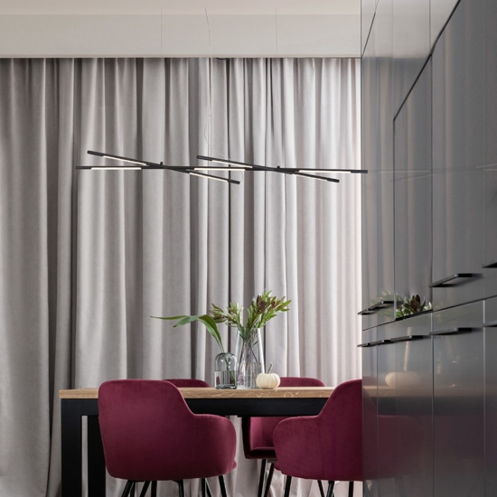 Lampadario design nero led per salone moderno