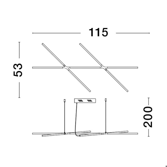 Lampadario design nero led per salone moderno