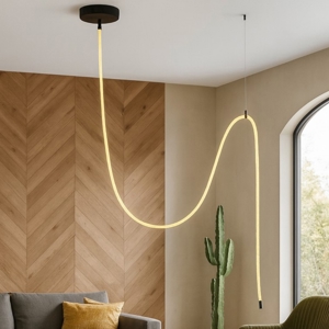 Visualizza i dettagli per Lampadario moderno tubo di silincone led 33w 3000k dimmerabile Lampadario moderno tubo di silincone led 33w 3000k dimmerabile