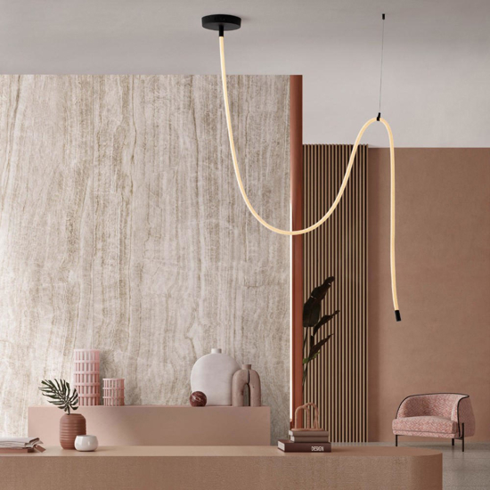 Lampadario moderno tubo di silincone led 33w 3000k dimmerabile