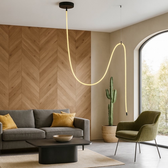 Lampadario moderno tubo di silincone led 33w 3000k dimmerabile