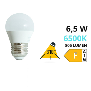 Life lampadina led e27 6,5w 6500k 806 lumen ottica 270