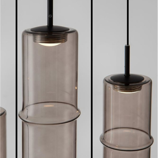 Lampadario moderno per soggiorno 5 luci vetro moka led 3000k