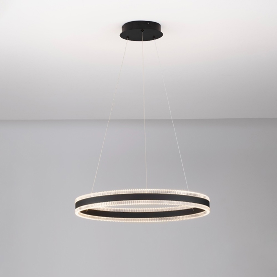 Lampadario moderno per salotto colore nero led 3000k dimmerabile