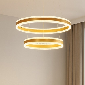 Lampadario moderno 2 cerchi led 3000k dimmerabili