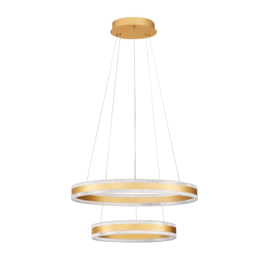 Lampadario moderno 2 cerchi led 3000k dimmerabili