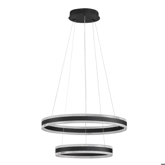 Lampadario moderno nero led 3000k circolare