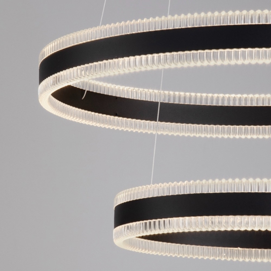 Lampadario moderno nero led 3000k circolare