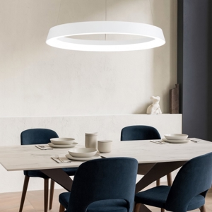 Lampadario circolare bianco 45cm led 38w 2700k 3000k