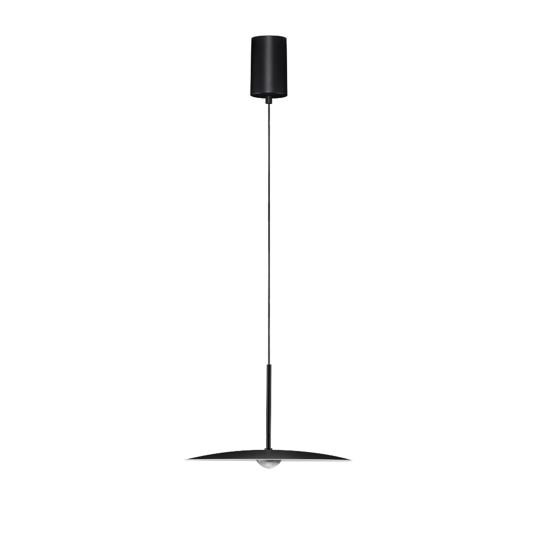 Lampada a sospensione da cucina minimal tonda nera led 3000k