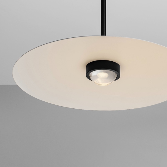 Lampada a sospensione da cucina minimal tonda nera led 3000k