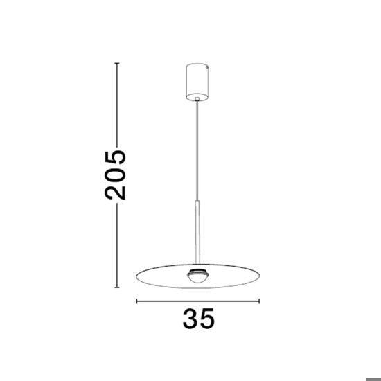 Lampada a sospensione da cucina minimal tonda nera led 3000k