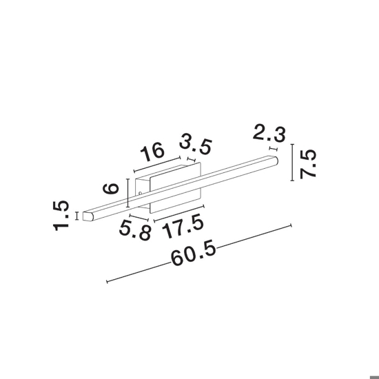 Applique da parete design moderno led 3200k dimmerabile