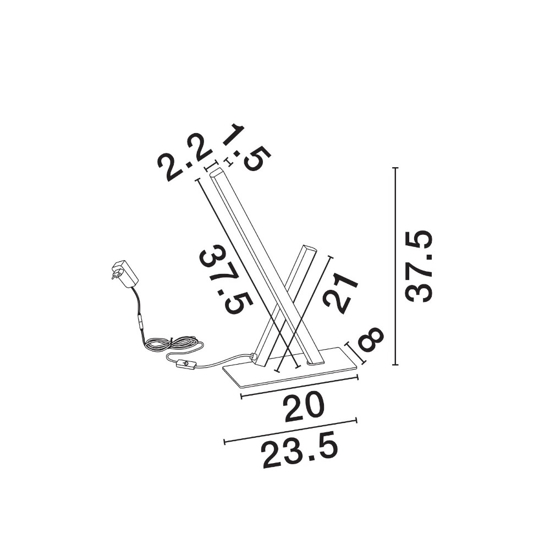 Lampada da tavolo design minimal led 3200k dimmerabile