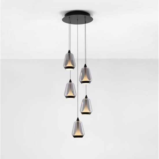 Lampadario per salotto moderno 5 luci led 3000k cavo regolabile