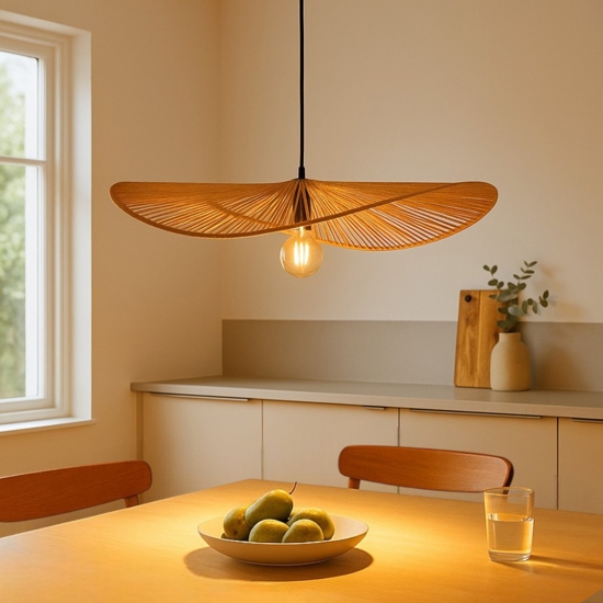 Lampadario per tavolo da cucina in corda di carta