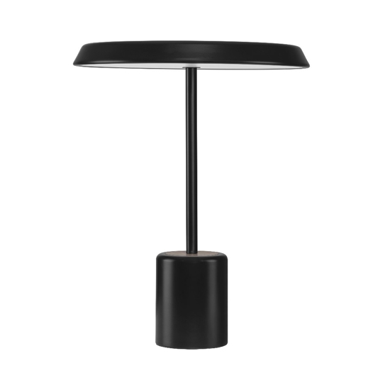 Lampada da tavolo moderna nera con effetto legno led 3000k