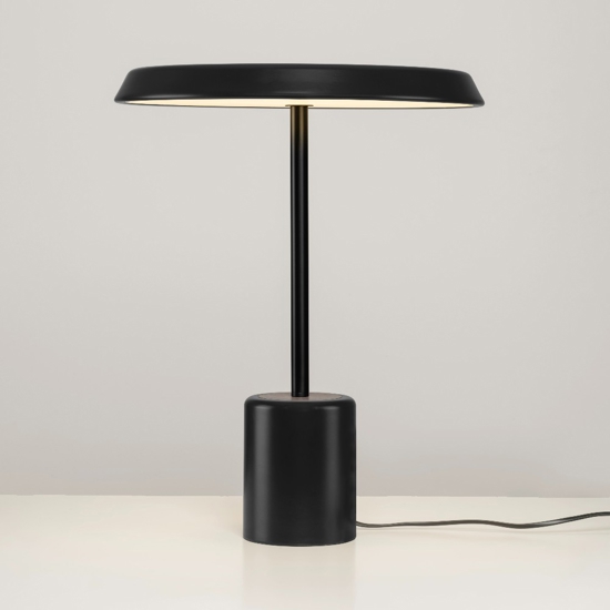 Lampada da tavolo moderna nera con effetto legno led 3000k