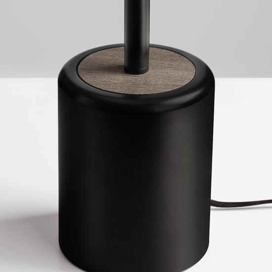 Lampada da tavolo moderna nera con effetto legno led 3000k