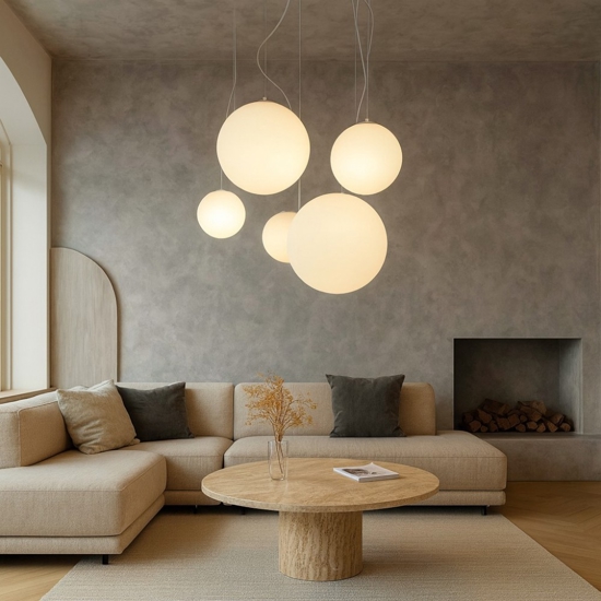 Ideal lux mapa sp5 bianco lampadario per tavolo soggiorno moderno